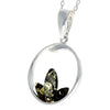 Load image into Gallery viewer, 925 Sterling Silver &amp; Baltic Amber 3 Stone Amber Modern Pendant - GL394