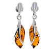 925 Sterling Silver & Baltic Amber Modern Earrings - GL131