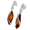 925 Sterling Silver & Baltic Amber Modern Earrings - GL131