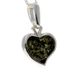 925 Sterling Silver & Baltic Amber Classic Heart Engraved Heart Pendant - AC203
