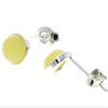 925 Sterling Silver & Baltic Amber Classic Round Studs Earrings - M647