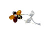 Load image into Gallery viewer, 925 Sterling Silver &amp; Baltic Amber Flower Brooch - AA801