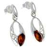 Load image into Gallery viewer, 925 Sterling Silver &amp; Baltic Amber Celtic Drop Earrings - GL179
