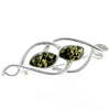 Load image into Gallery viewer, 925 Sterling Silver &amp; Baltic Amber Modern 2 Stones Brooch - M810