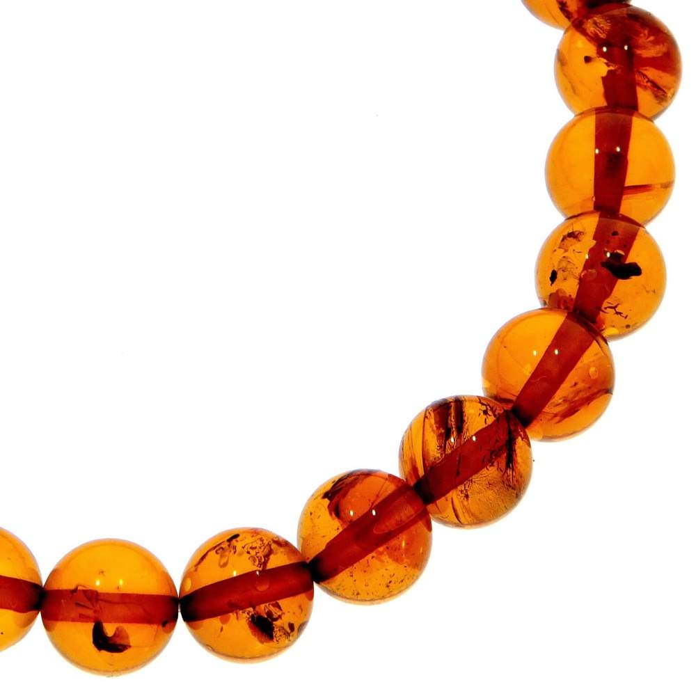 Genuine Baltic Amber Elastic Bracelet Unisex - Perfect balls from 6 to 9 mm - BT0164