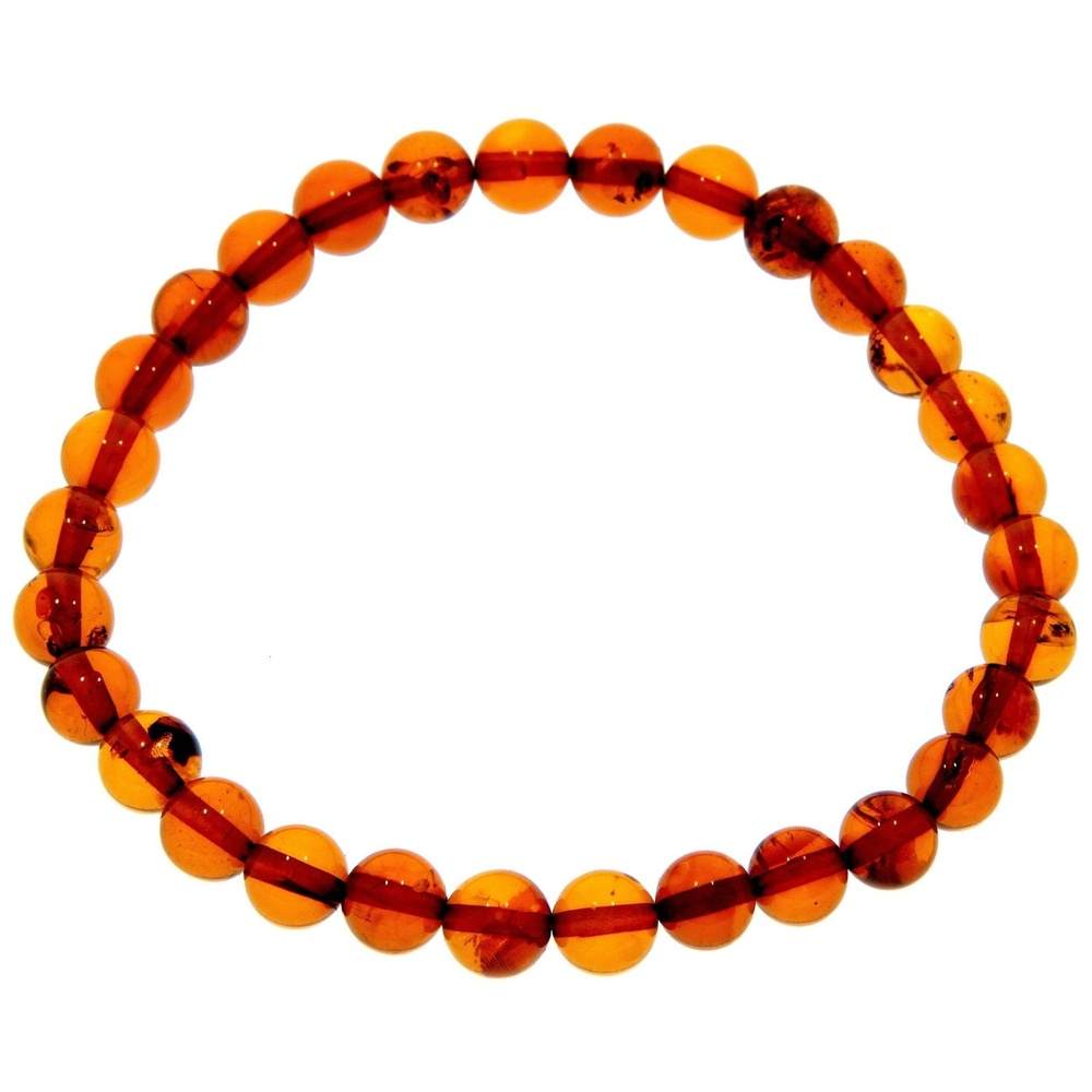 Genuine Baltic Amber Elastic Bracelet Unisex - Perfect balls from 6 to 9 mm - BT0164