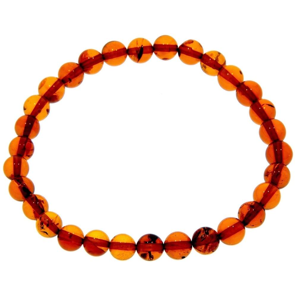 Genuine Baltic Amber Elastic Bracelet Unisex - Perfect balls from 6 to 9 mm - BT0164