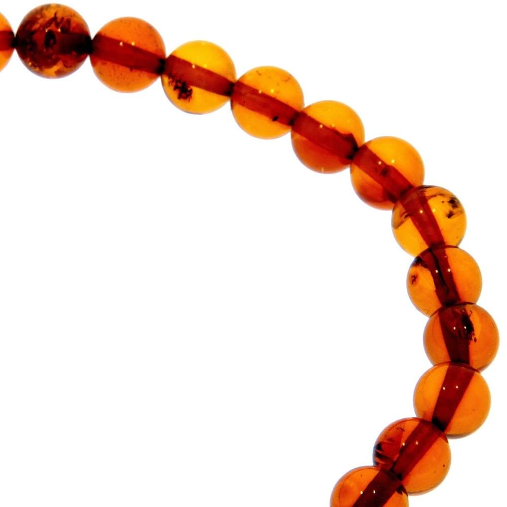 Genuine Baltic Amber Elastic Bracelet Unisex - Perfect balls from 6 to 9 mm - BT0164