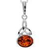 925 Sterling Silver & Baltic Amber Celtic Pendant - 1833