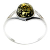 925 Sterling Silver & Baltic Amber Classic Round Stone Ring - M731