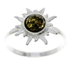 925 Sterling Silver & Baltic Amber Sun / Star Ring - M730