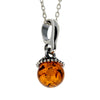 Load image into Gallery viewer, 925 Sterling Silver &amp; Genuine Baltic Amber Ball Classic Pendant - 607