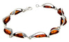 Load image into Gallery viewer, 925 Sterling Silver &amp; Cognac Baltic Amber Modern Link Bracelet - GL539