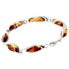925 Sterling Silver & Baltic Amber Modern Link Bracelet - GL547