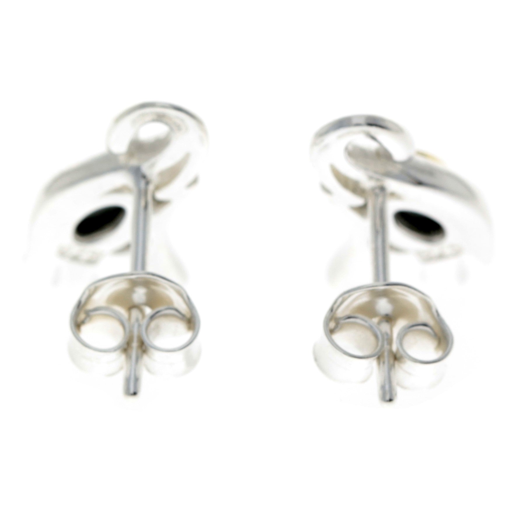 925 Sterling Silver & Baltic Amber Elephant Stud Earrings - GL176