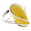 925 Sterling Silver & Genuine Baltic Amber Adjustable Ring GL423A