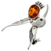 Load image into Gallery viewer, 925 Sterling Silver &amp; Baltic Amber Hummingbird Brooch - 4070