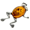 925 Sterling Silver & Baltic Amber Frog Brooch - 4011