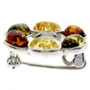 925 Sterling Silver & Baltic Amber Classic Round Brooch - 4174X