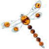 Load image into Gallery viewer, 925 Sterling Silver &amp; Baltic Amber Dragonfly Butterfly Brooch - 4032