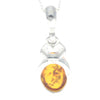 925 Sterling Silver & Baltic Amber Classic Oval Pendant - 1954