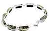925 Sterling Silver & Genuine Baltic Amber Rectangular Modern Bracelet - GL508B