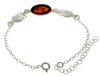 925 Sterling Silver & Baltic Amber Art Nouveau Adjustable 21 cm Bracelet - M551