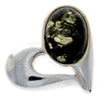 925 Sterling Silver & Baltic Amber Heart Brooch - GL816
