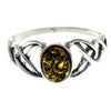 925 Sterling Silver & Baltic Amber Celtic Ring - 7482
