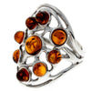 925 Sterling Silver & Baltic Amber Celtic Ring - 7356