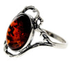 925 Sterling Silver & Baltic Amber Classic Designer Ring - G400