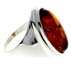 925 Sterling Silver & Baltic Amber Classic Designer Ring - 7045