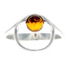 925 Sterling Silver & Baltic Amber Modern Designer Ring - GL718