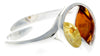 925 Sterling Silver & Baltic Amber Modern Designer Ring - GL724A