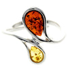 Load image into Gallery viewer, 925 Sterling Silver &amp; Baltic Amber Modern Designer Ring - GL729A