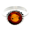 925 Sterling Silver & Baltic Amber Modern Designer Ring - GL731