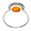 925 Sterling Silver & Baltic Amber Modern Designer Ring - GL731