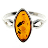 925 Sterling Silver & Baltic Amber Classic Designer Ring - GL444