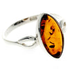 925 Sterling Silver & Baltic Amber Classic Designer Ring - GL444