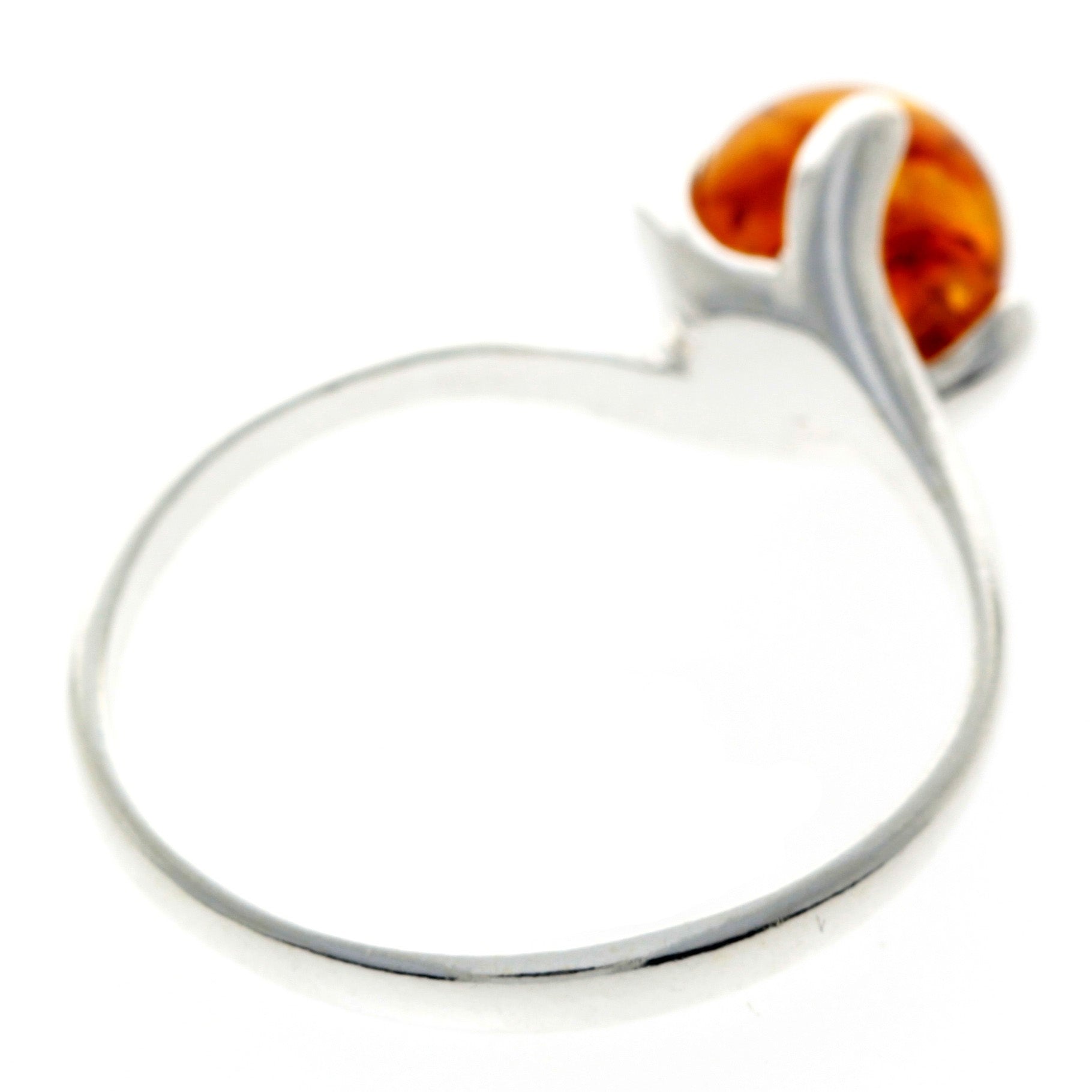 925 Sterling Silver & Baltic Amber Classic Designer Ring - GL442