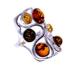 925 Sterling Silver & Baltic Amber Classic Designer Ring - 7176