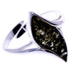 925 Sterling Silver & Baltic Amber Modern Designer Ring - GL410
