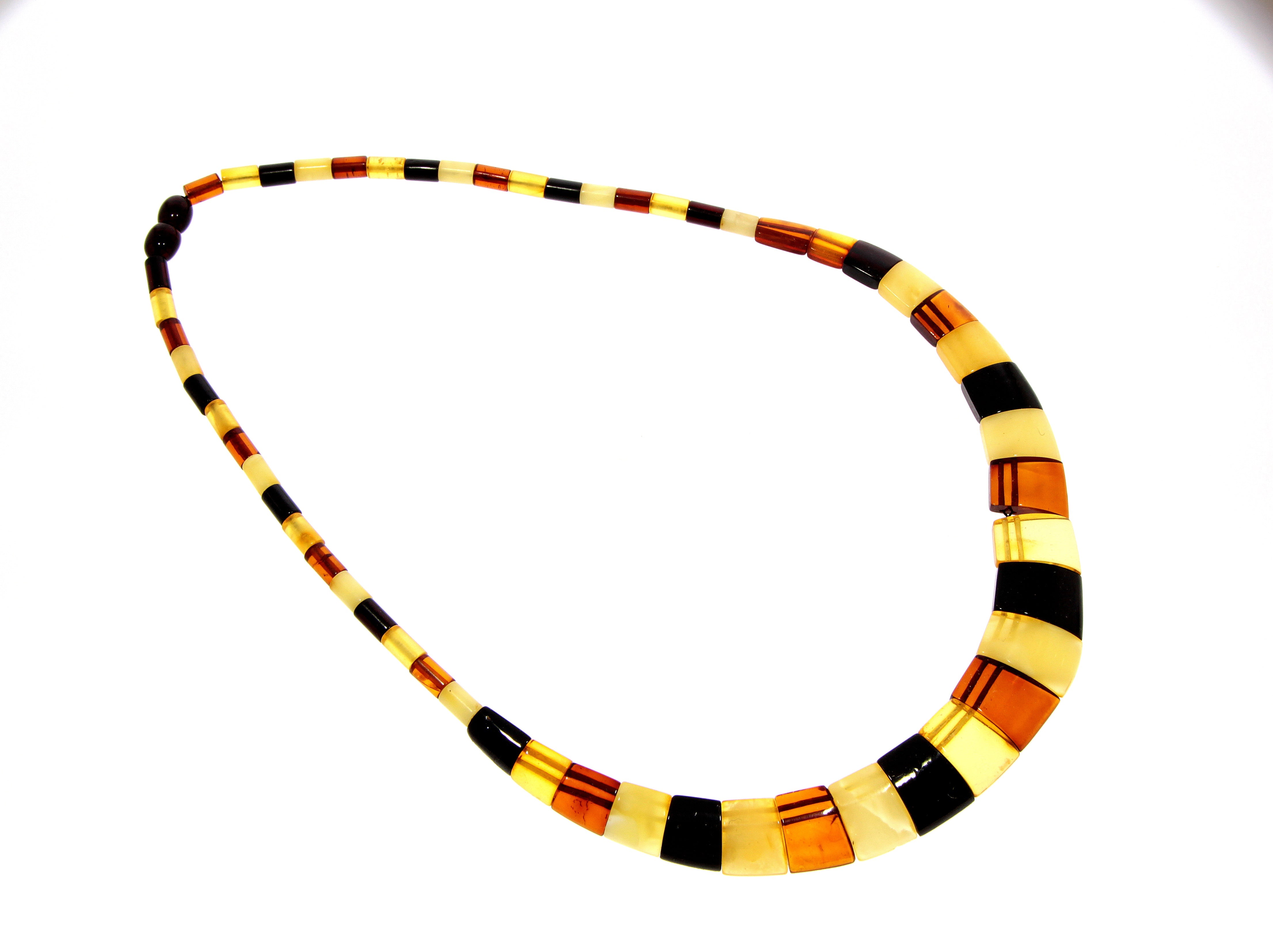 Multicoloured Amber Egyptian Necklace NE0187 made with Genuine Baltic Amber