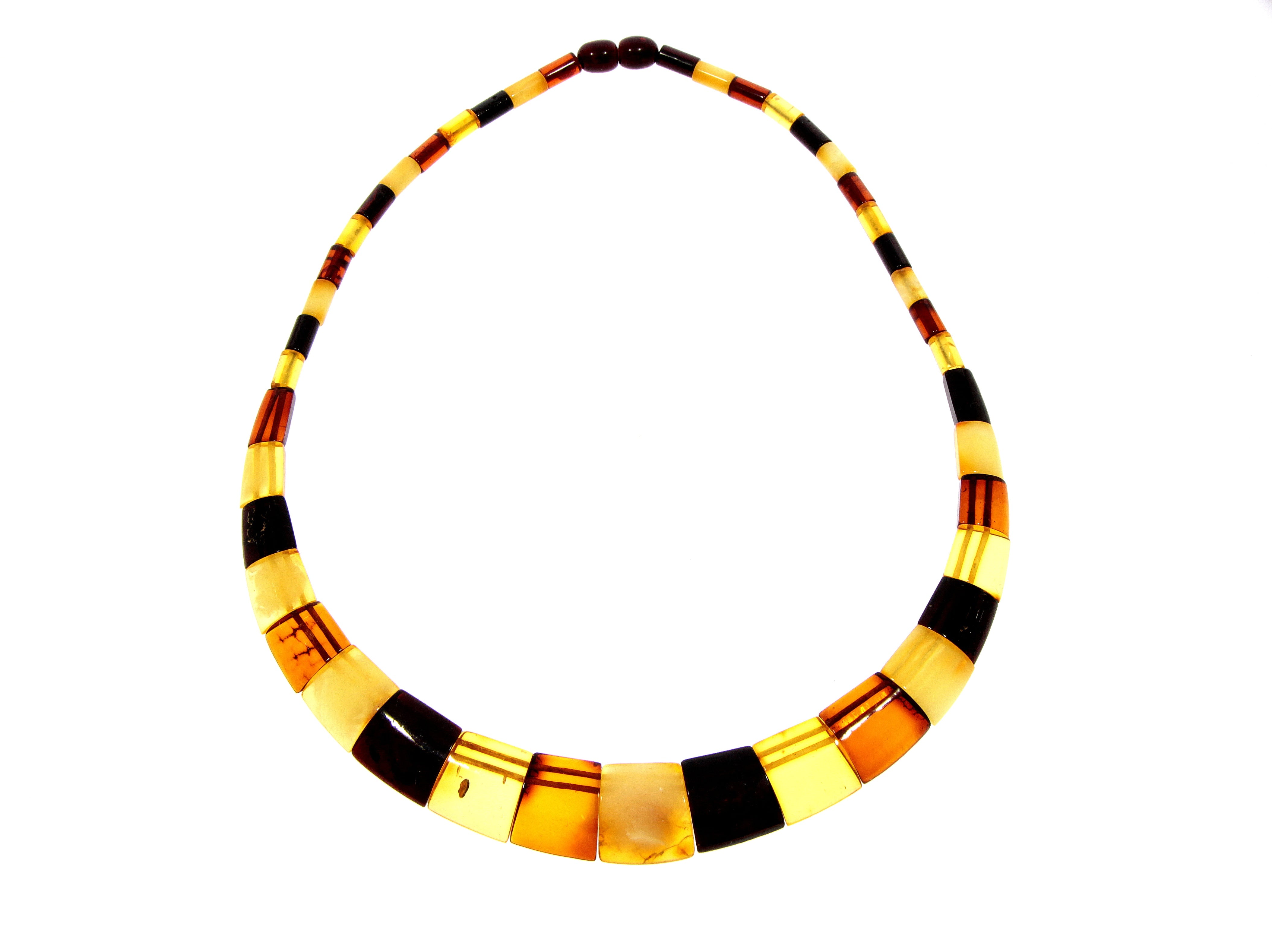Multicoloured Amber Egyptian Necklace NE0190 made with Genuine Baltic Amber