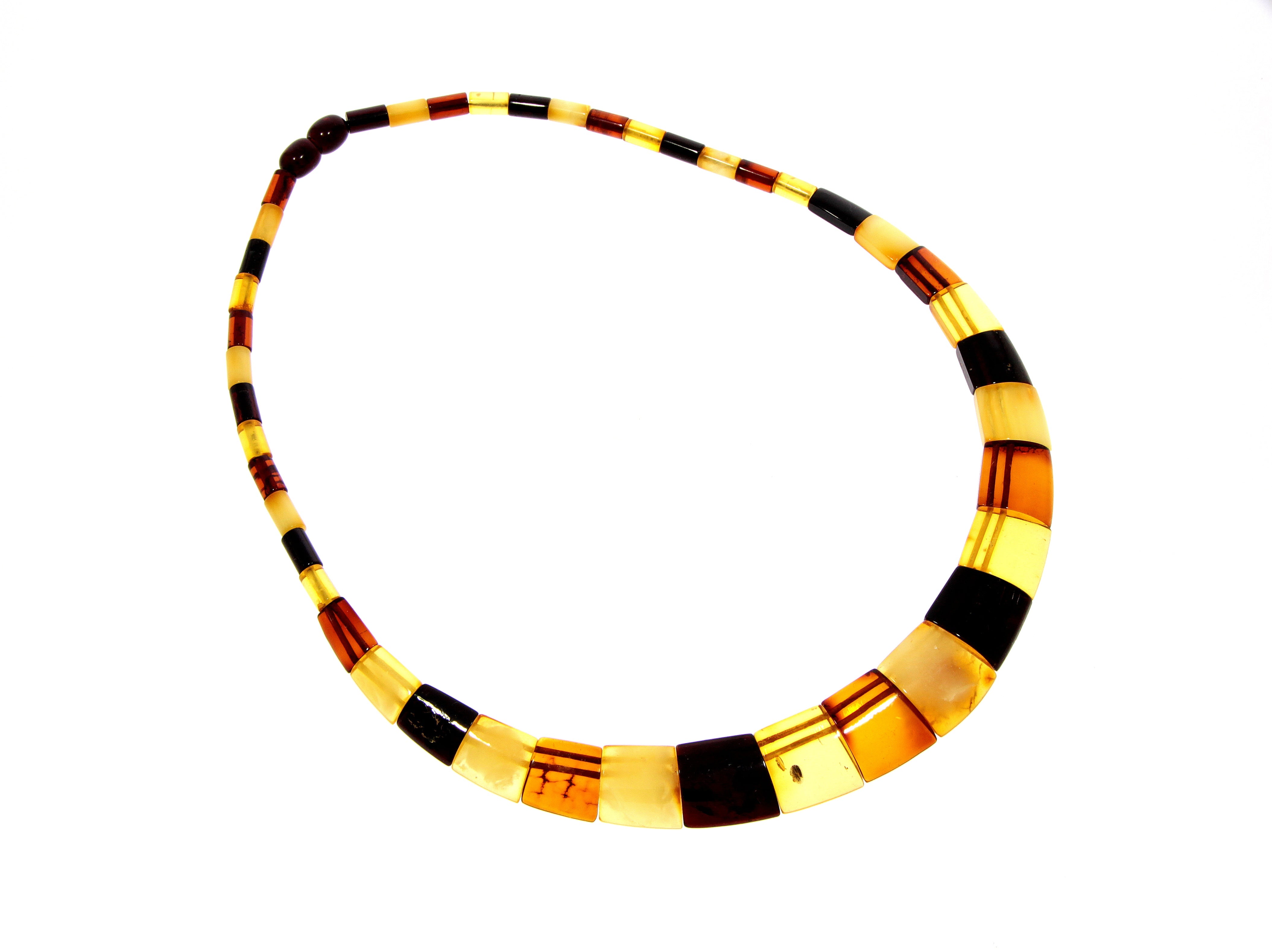 Multicoloured Amber Egyptian Necklace NE0190 made with Genuine Baltic Amber