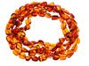 Genuine Cognac Baltic Amber Nuggets Luxurious Long Necklace - NE0181