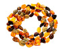 Genuine Multicoloured Baltic Amber Nuggets Luxurious Long Necklace - NE0182