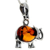 Load image into Gallery viewer, 925 Sterling Silver &amp; Baltic Amber Elephant Pendant - 1904A