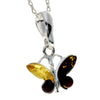 Load image into Gallery viewer, 925 Sterling Silver &amp; Baltic Amber Classic Butterfly Pendant - 719M