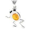 Load image into Gallery viewer, 925 Sterling Silver &amp; Baltic Amber Modern Frog Pendant - 1862V
